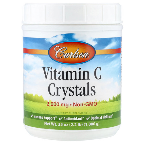 Carlson Labs Vitamin C Crystals 35 oz 1000 g Gluten-Free, Preservative-Free ,
