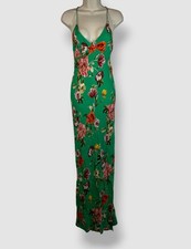 Alice + Olivia Women's Green Loma V Neck Cami Maxi Dress Size 0
