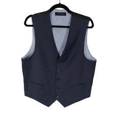 Tommy Hilfiger Mens Navy Blue 100 Worsted Wool 5-Button Suit Vest Waistcoat M