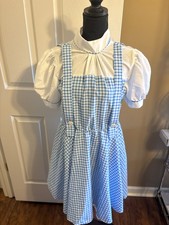 Wizard of Oz Dorothy Dress Blue Gingham Puff Sleeve Adult M