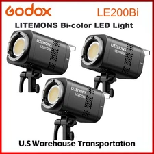 3Pcs Godox Litemons Series LE200Bi 220W Bicolor LED Video Light with APP Control