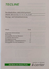 Bedienungsanleitung für Durchlauferhitzer Siemens TECLINE electronic / NEU