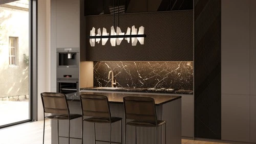 Quoizel PCAUR142 Aurelia 42"W LED Abstract Linear Chandelier - Black - Picture 5 of 12