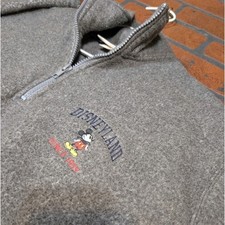 Made In USA Vintage Disneyland Mickey Quarter-Zip Pullover