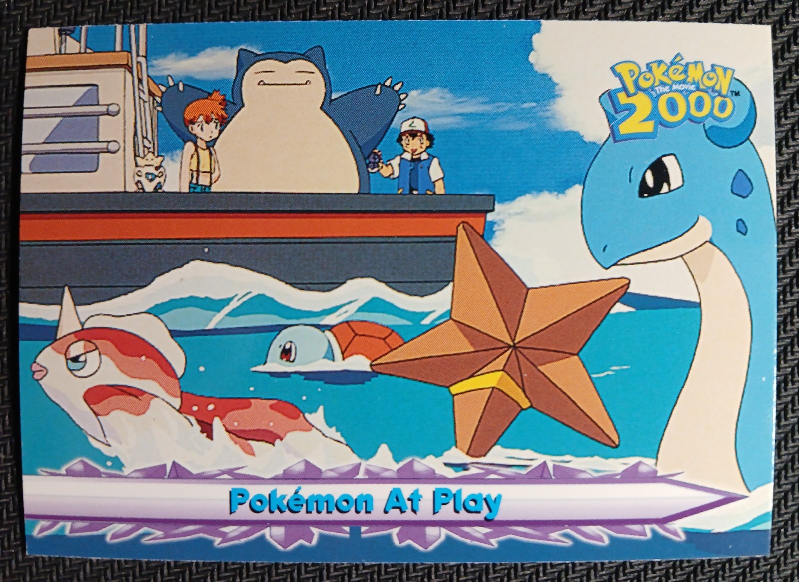Topps Pokemon The Movie 2000 Non Foil AT PLAY CARD #18 Snorlax Lapras BLue NM