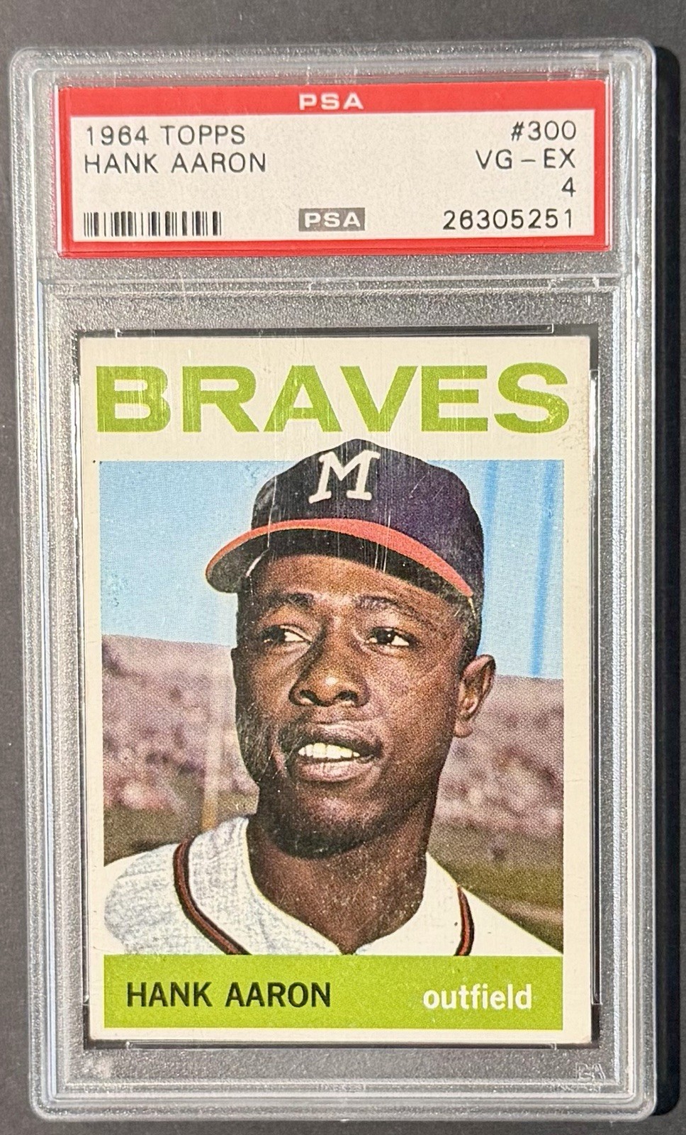 1964 Topps #300 Hank Aaron PSA 4 VG-EX Braves HOF
