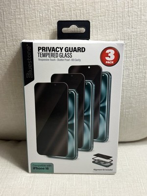 iPhone 16 Tempered Glass Screen Protector 3 Pack by Bluestone New Sealed