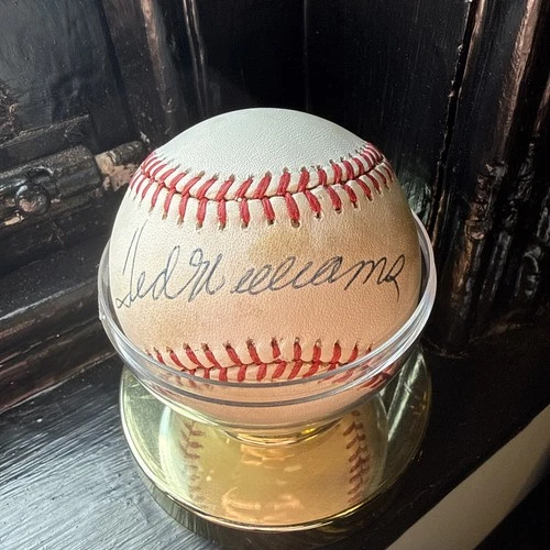 TED WILLIAMS SIGNED AUTOGRAPHED BASEBALL RAWLINGS RED SOXS HOF CLEAN AUTO
