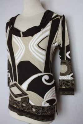 Damen Tunika Oberteil Shirt abstrakte Muster Glitzer Viskose IMAGINI Gr.40