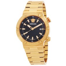 Versace Greca Logo Quartz Black Dial Mens Wat...