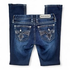 Dark wash straight leg rock revival yui jeans size 28