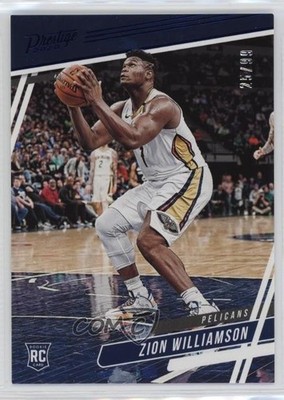 2019-20 Panini Chronicles Prestige Blue 25/99 Zion Williamson #60 Rookie RC oh4