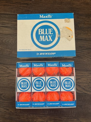#ad Vintage Dunlop Maxfli Blue Max Golf Balls New Old Stock Orange 12 Count Dozen $19.99
