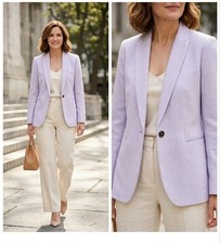 J.Crew Womans Blazer Herringbone Blazer, Size 6, Lavender White