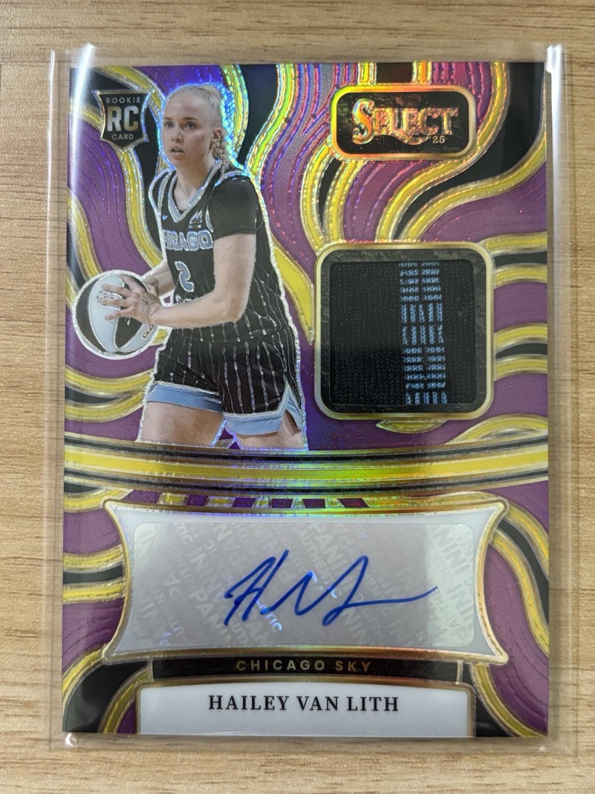 2025 Panini Select WNBA Hailey Van Lith Auto Mem #AM-HVL RC RPA Purple /99