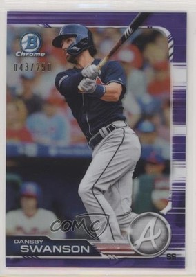 2019 Bowman Chrome Purple Refractor 43/250 Dansby Swanson #14 4k8
