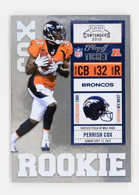 2010 Playoff Contenders #178 Perrish Cox Playoff Ticket RC /99 Denver Broncos