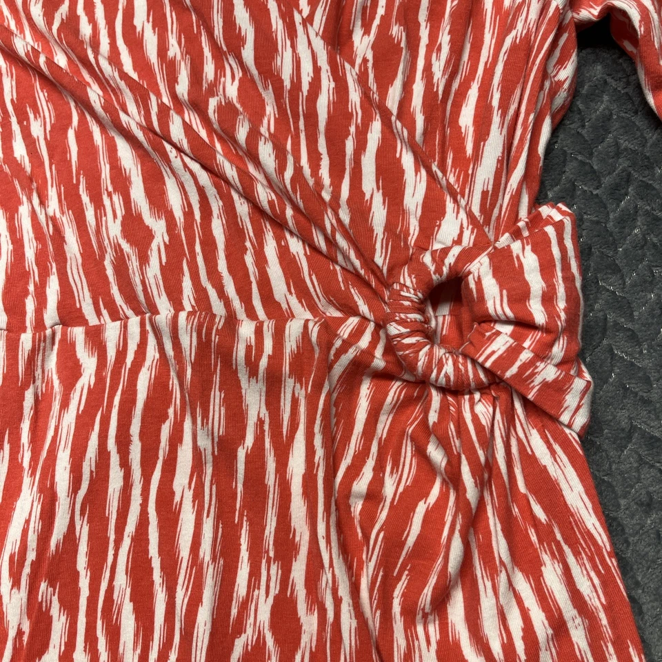 Vestido Pendleton Para Mujer L Petite Breezeway Imitación Envolvente Suave Elastizado Naranja Blanco Foto 2 de 4