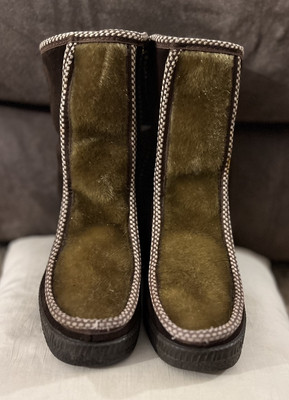 Fascinators Ski Lounger Fur Winter Snow Boot Sz 6 Vtg MCM Eskimo Made in Italy