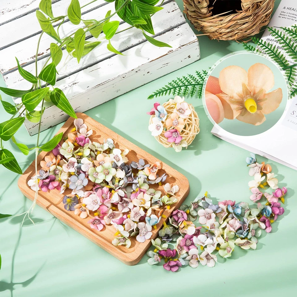 Мини цветы для рукоделия маленький шелк цветы искусственная маргаритка поддельный маленький цветок... - Изображение 4 из 4