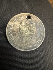 1866 R Papal States 1 Lira  Large Bust . Nice! (560)