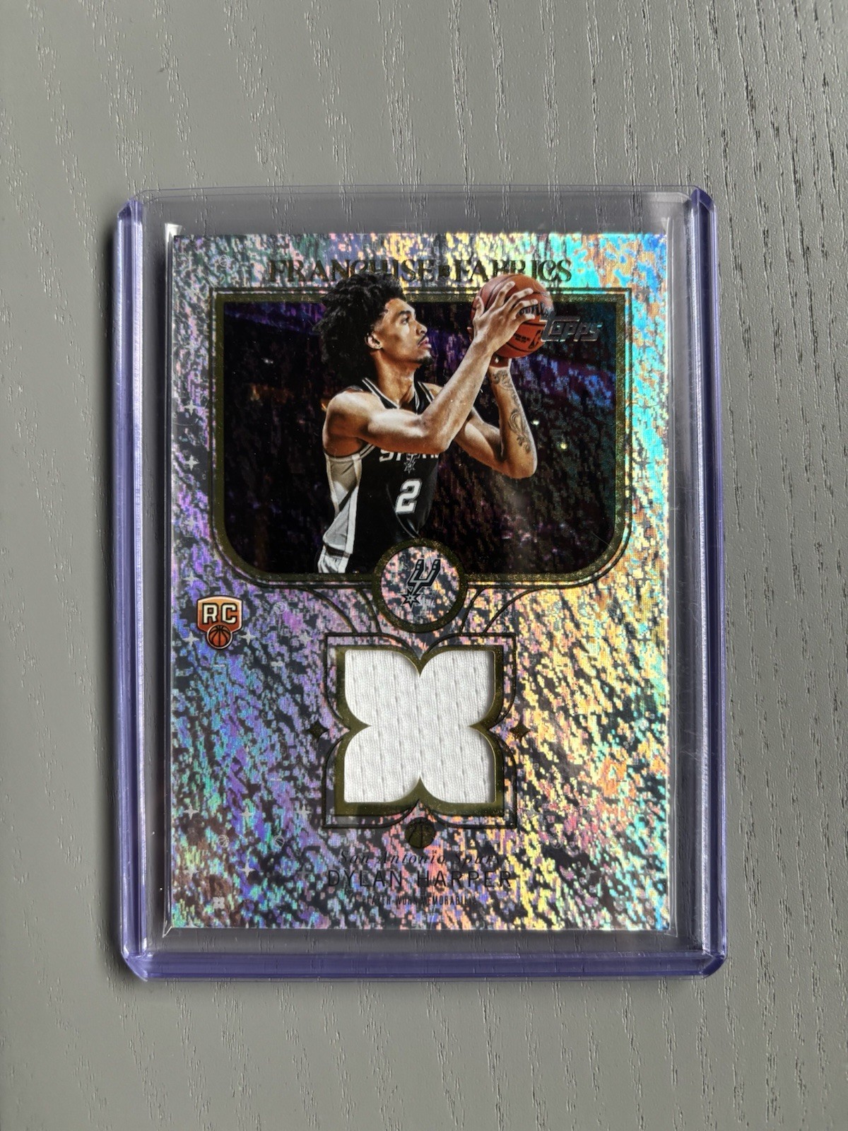 2025-26 Topps Dylan Harper Franchise Fabrics Rookie Player Worn Holo Foil Spurs