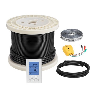 Uimoso 120V Electric Radiant Floor Heating Cable Kit with Alarm, 100 sqft