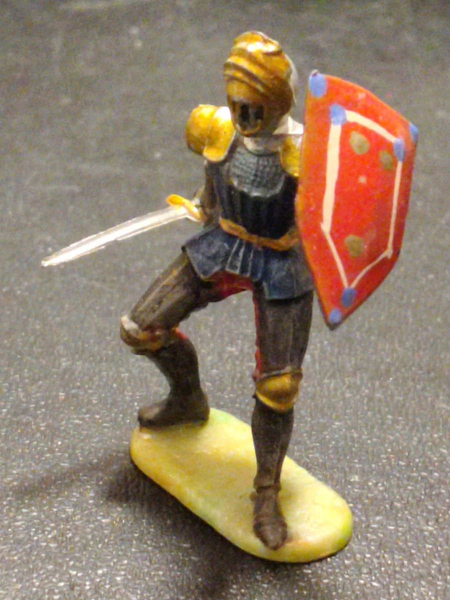 Figurine Elastolin – Chevalier Moyen Âge – Lance Et Armure – Allemagne – Bel état