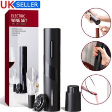 4in1 CorkScrew Electric Wine Bottle Opener Foil Cutter Tool Set Automatic Gift