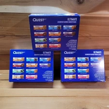 Lot Of 3 Quest Ultimate Assorted Flavors Variety Pack 12pk Protein Bars EXP 2026