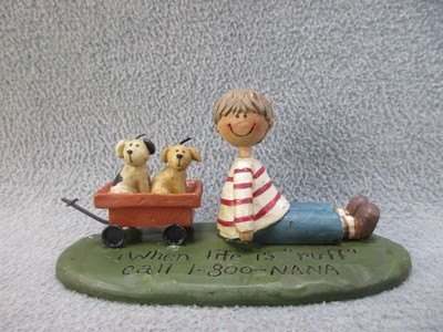 Blossom Bucket SUZI SKOGLUN Call NANA Little Boy Resin Figurine