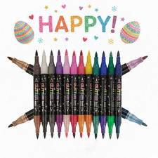 24 Colors Glitter Markers,Glitter Paint Pens Sparkly Metallic Shimmer Marker Fin