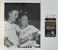 Frank Crosetti / Ralph Houk Signed Vintage 8x10 Photo New York Yankees JSA Cert
