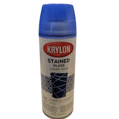 KRYLON STAINED GLASS Spray Paint Cobalt Blue 11.5oz Translucent Indoor