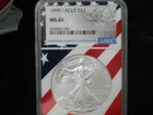 1999 American Silver Eagle NGC MS69 Flag Core