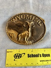 Wyoming Belt Buckle- Rocky Mountain Bighorn Sheep 1970s Heritage Mint