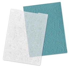 Music Notes Plastic Embossing Folders for Card Making Background Scrapbooking...