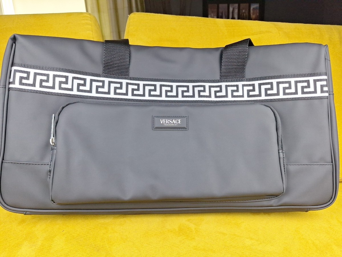 VERSACE Fragrances Greca Black Cooler Duffle Bag Weekender Travel