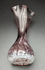 Vintage Lefton Glass Purple Amethyst 7” Bud Vase  Made Japan