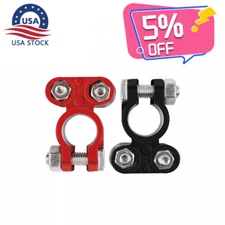 2 Car Battery Terminal Connector Top Post Positive Negative Heavy Duty Universal