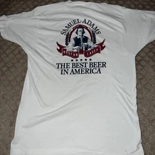 Vintage Single Stitch Samuel Adams Beer Lager t-shirt Double Sided Size Large
