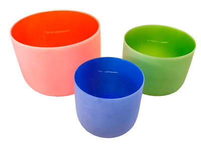 Crystal Singing Bowl Quarz Kristall Klangschalen 3er Chakra Set D, F, A 432 Hz