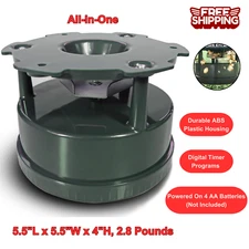 Deer Feeder Timer Kit - All-In-One Motor, Digital Timer & Metal Spin Plate Black