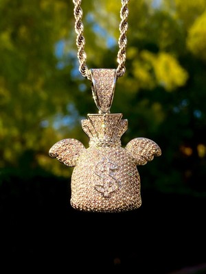 Mens 14k White Gold Finish Ice out 