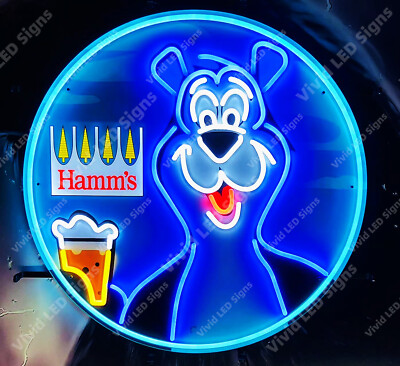 Hamm's Beer Bear 24''x24'' Vivid LED Neon Sign Light Lamp With Dimmer