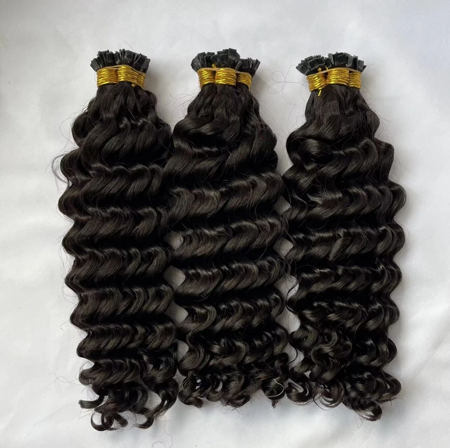 Natural Wavy Remy Flat Tip  Keratin 100% Remy Human Hair Extension Fusion 100G - Picture 1 of 18