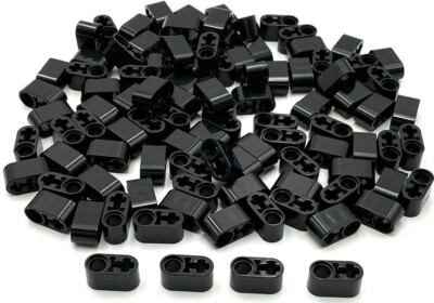 Lego 100 New Black Technic Liftarms Thick 1 x 2 Axle Holes Parts
