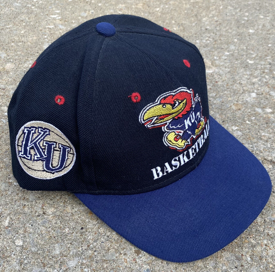 Vintage KU Kansas Jayhawks Basketball Wool SnapBack Hat Cap Paul Pierce