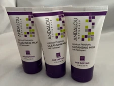 Apricot Probiotic Cleansing Milk Travel Size Andalou Naturals 1.7 oz PACK of 3