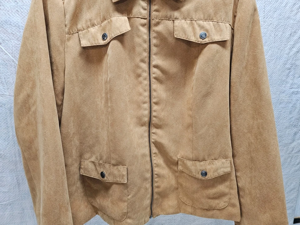 Studio Works коричневый искусственной замши куртка на молнии женщин размер 18 передние карманы - Изображение 4 из 4